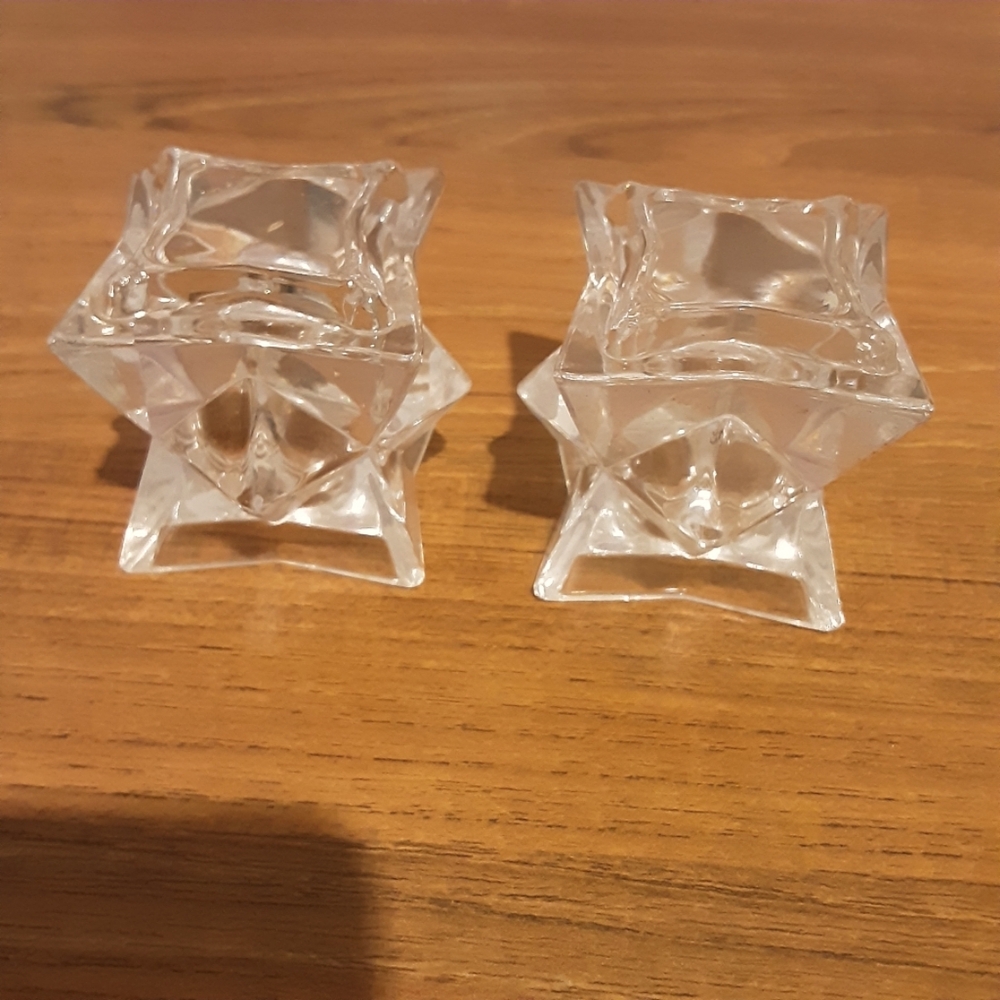 BUNDLE 4 for $10 - 24% LEAD CRYSTAL CANDLE HOLDERS